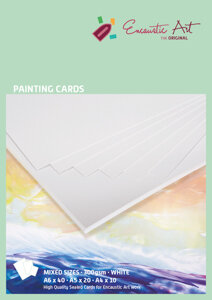 Encaustic Art papier mixed cards - wit