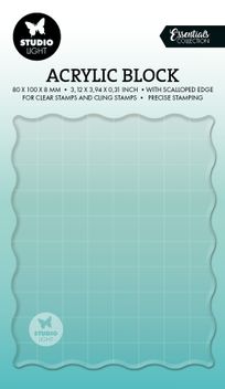 Acrylic Stamping Block met raster – (80×100×8 mm)